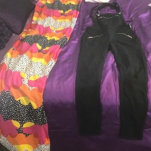 Black skinny Leg Overalls